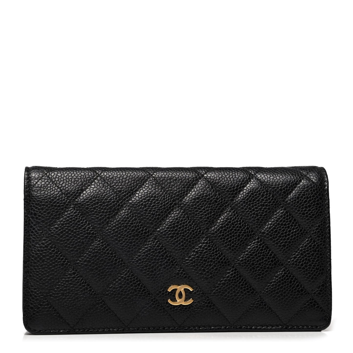 Caviar Quilted Yen Wallet Black
