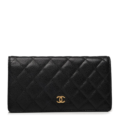 Chanel Caviar Quilted Yen Wallet Black 1 of 9