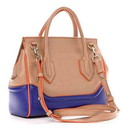 Versace Calfskin Medium Palazzo Empire Bag Beige Blue Orange 3 of 15