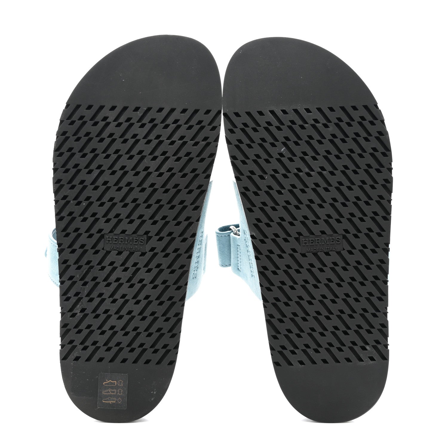 Hermes Suede Goatskin Womens Chypre Sandals 37 Bleu Mineral 5 of 9