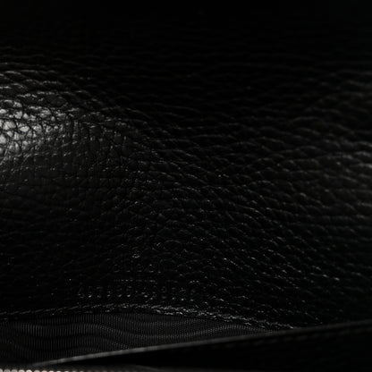 Gucci Dollar Calfskin Enamel Monochrome Mini GG Marmont Chain Wallet Black 6 of 10