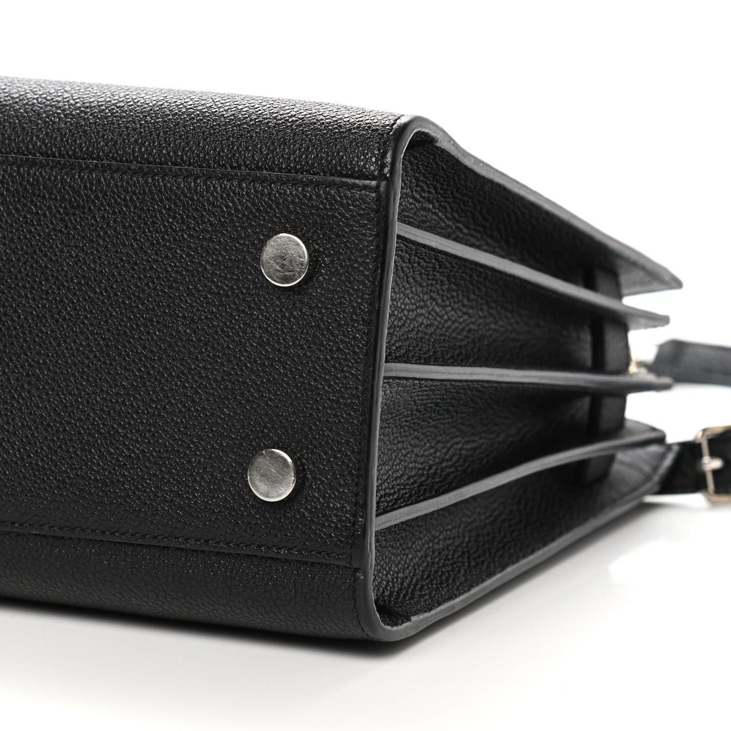 Grained Calfskin Baby Sac De Jour Black
