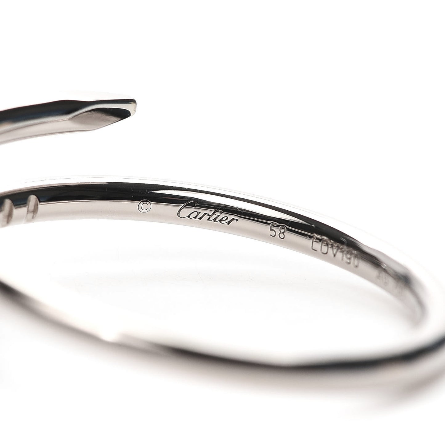 18K White Gold Small Juste Un Clou Ring 58 8.25