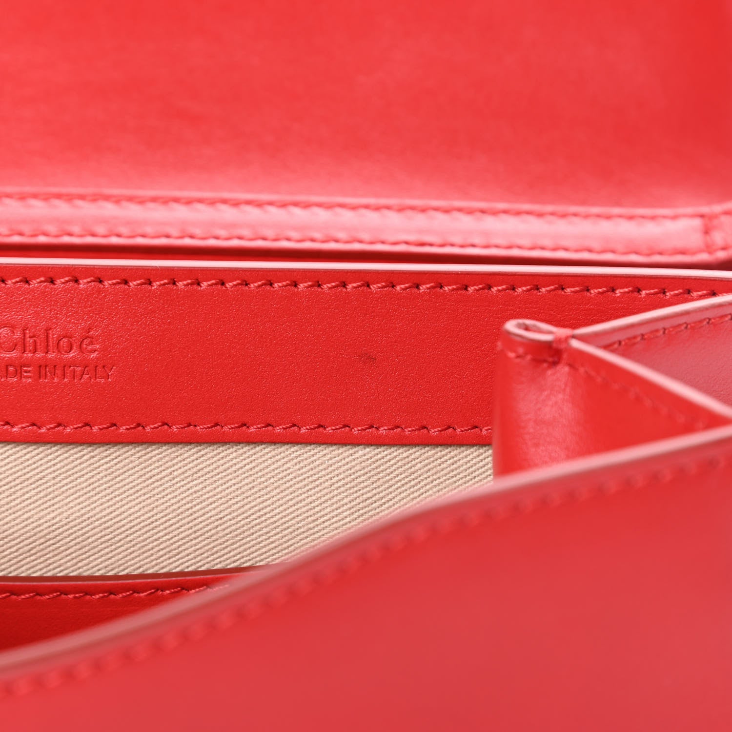 Chloe Calfskin Suede C Clutch With Chain Plaid Red 11 of 12