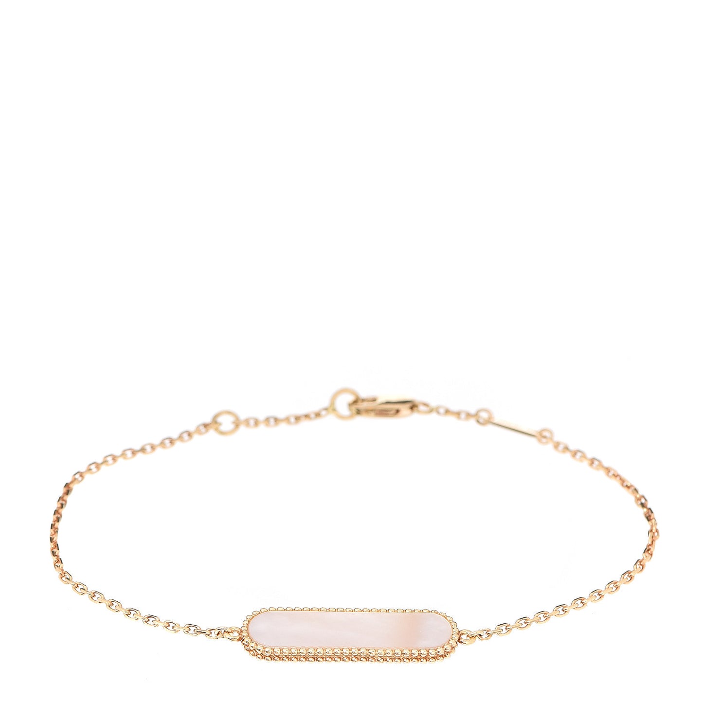 18K Yellow Gold Mother of Pearl Alhambra ID Bracelet