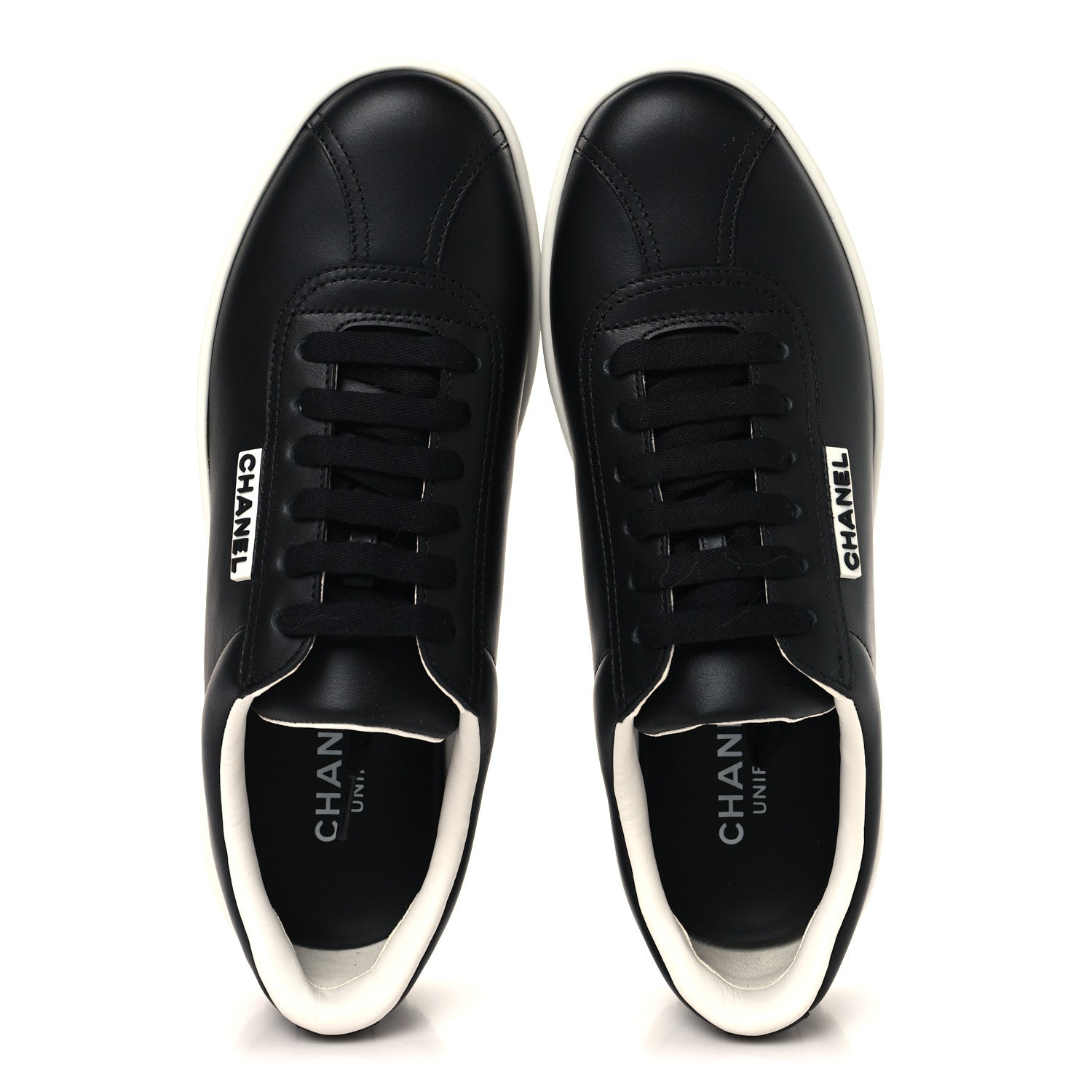 Chanel Calfskin CC Womens Sneakers 37 Black 2 of 8