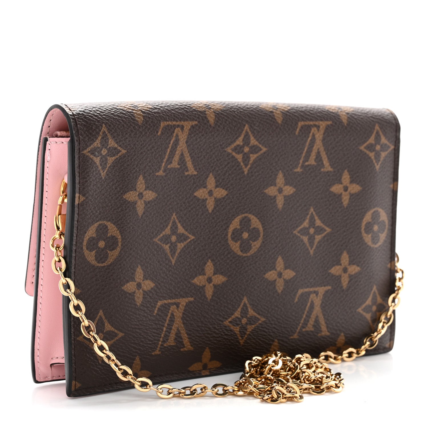 Louis Vuitton Monogram Flore Chain Wallet Rose Ballerine 3 of 15
