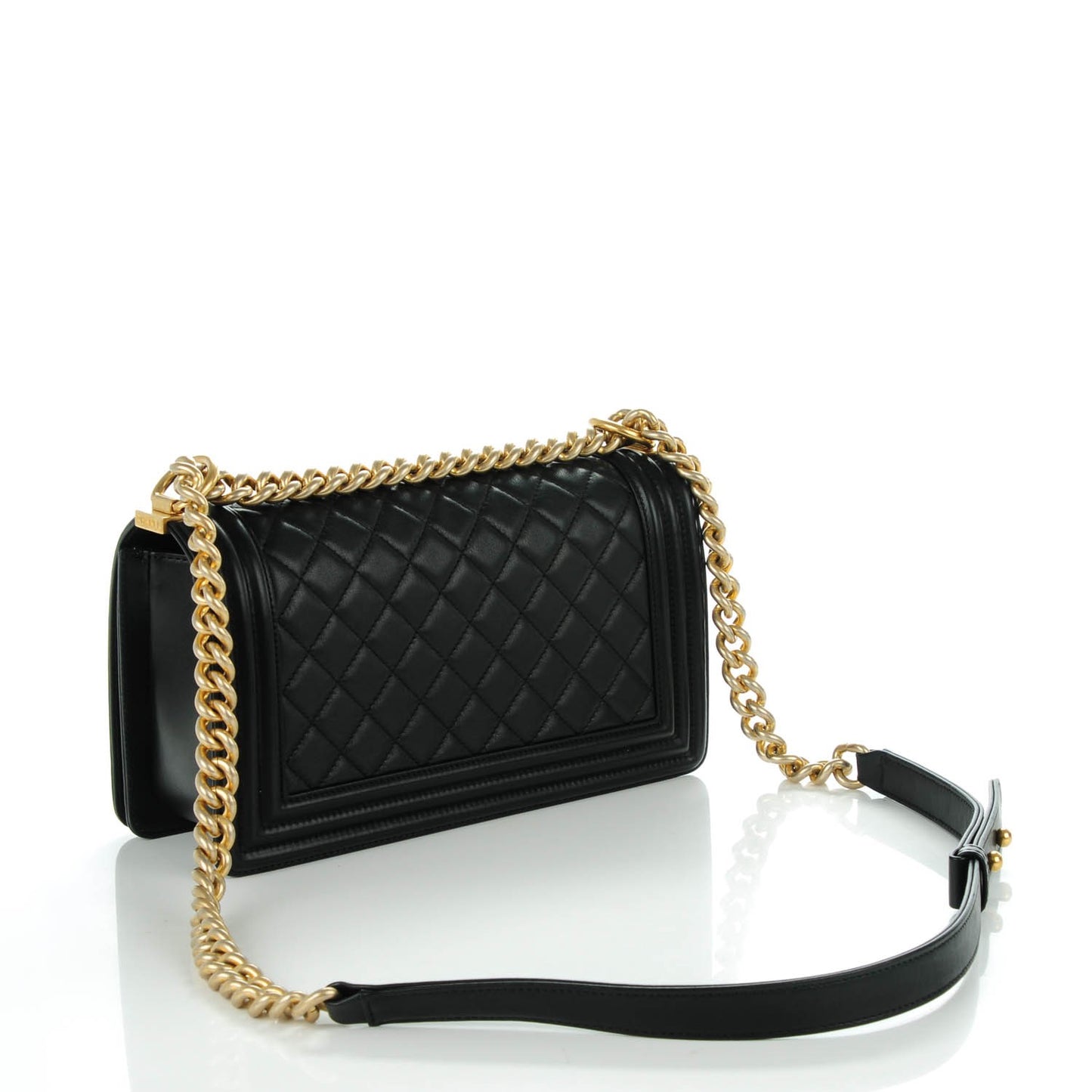 Calfskin Quilted Medium Boy Flap Black