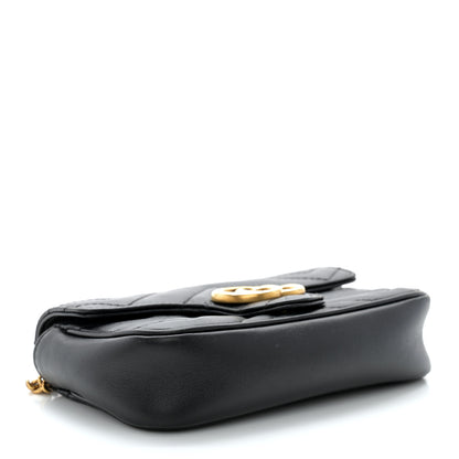 Gucci Calfskin Matelasse Super Mini GG Marmont Shoulder Bag Black 4 of 11