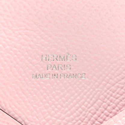 Hermes Epsom Calvi Card Case Rose Darling 6 of 7