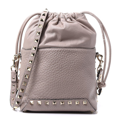 Valentino Garavani Grained Calfskin Rockstud Mini Bucket Bag Poudre 1 of 9