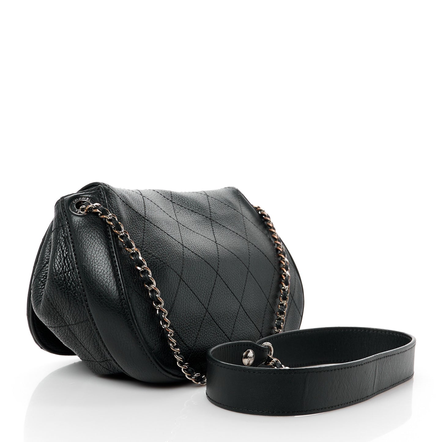 Calfskin Quilted Jungle Stroll Shoulder Bag Black
