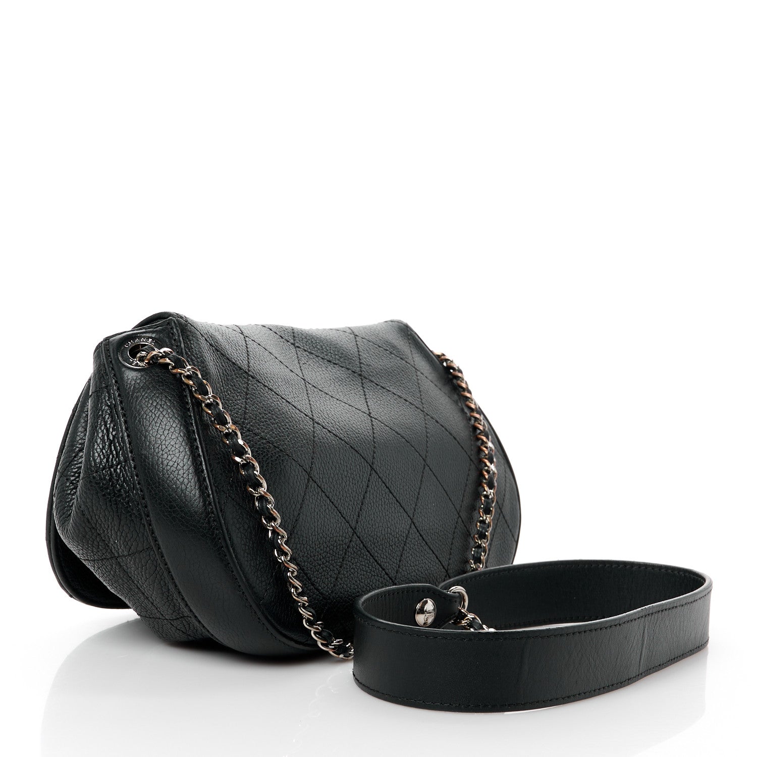 Chanel Calfskin Quilted Jungle Stroll Shoulder Bag Black 3 of 13