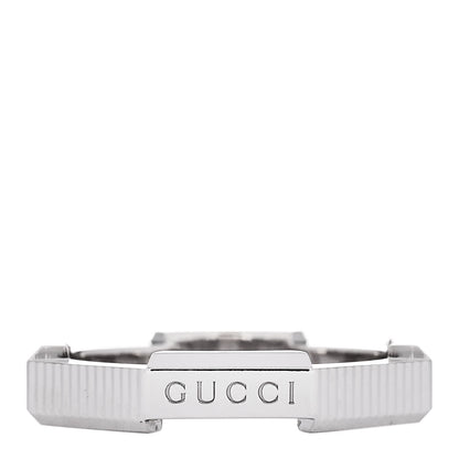 Gucci 18K White Gold 4mm Link To Love Striped Ring 53 6.25 1 of 5