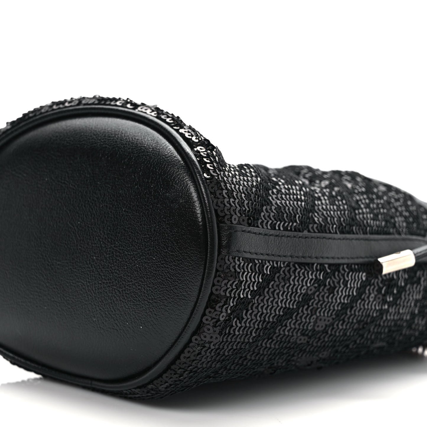 Sequin Mini GG Marmont 2.0 Bucket Bag Black
