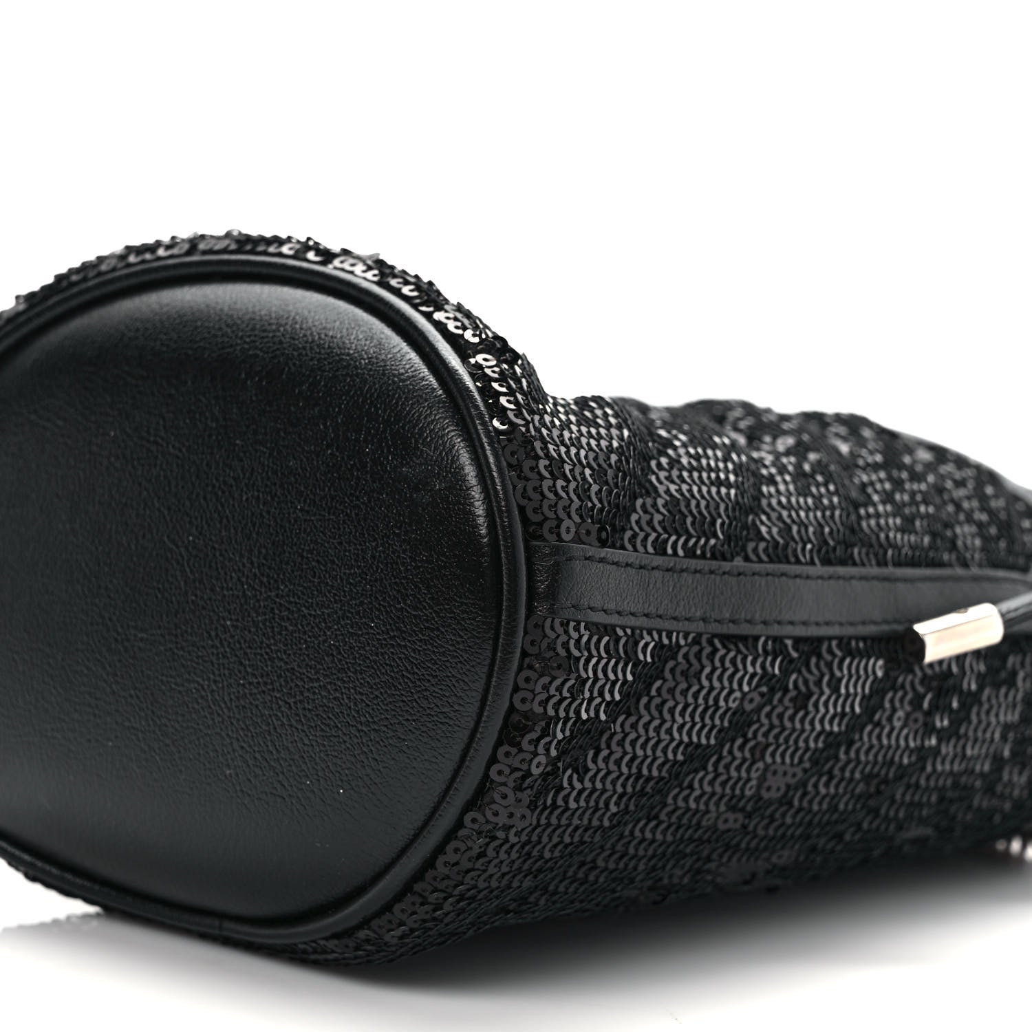 Gucci Sequin Mini GG Marmont 2.0 Bucket Bag Black 7 of 7