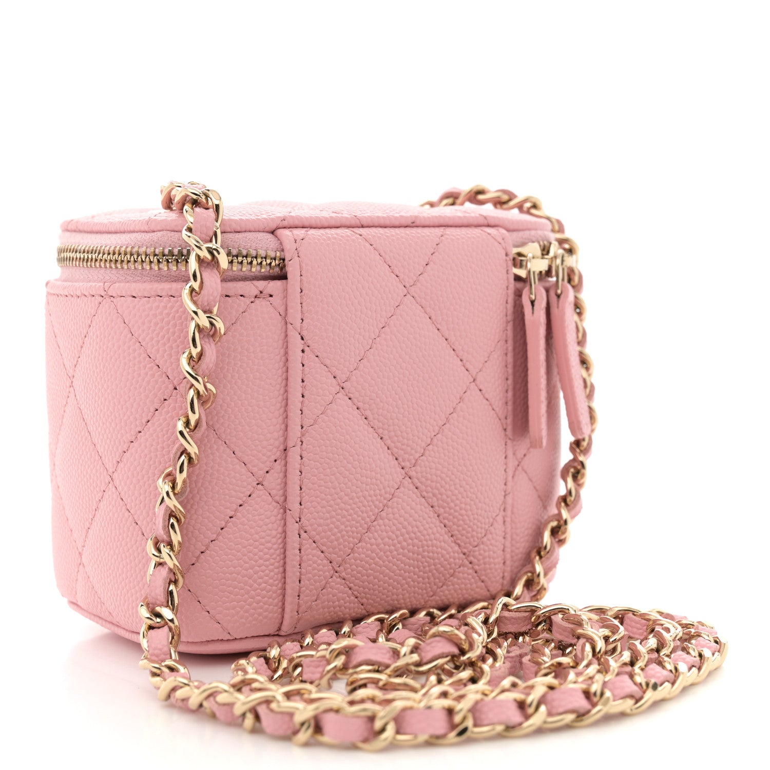Chanel Caviar Quilted Mini Vanity Case With Chain Light Pink 3 of 10