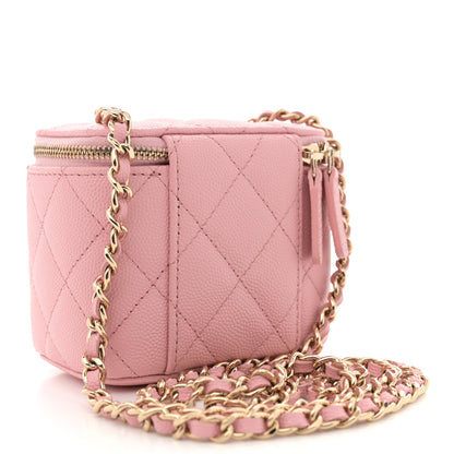Chanel Caviar Quilted Mini Vanity Case With Chain Light Pink 3 of 10