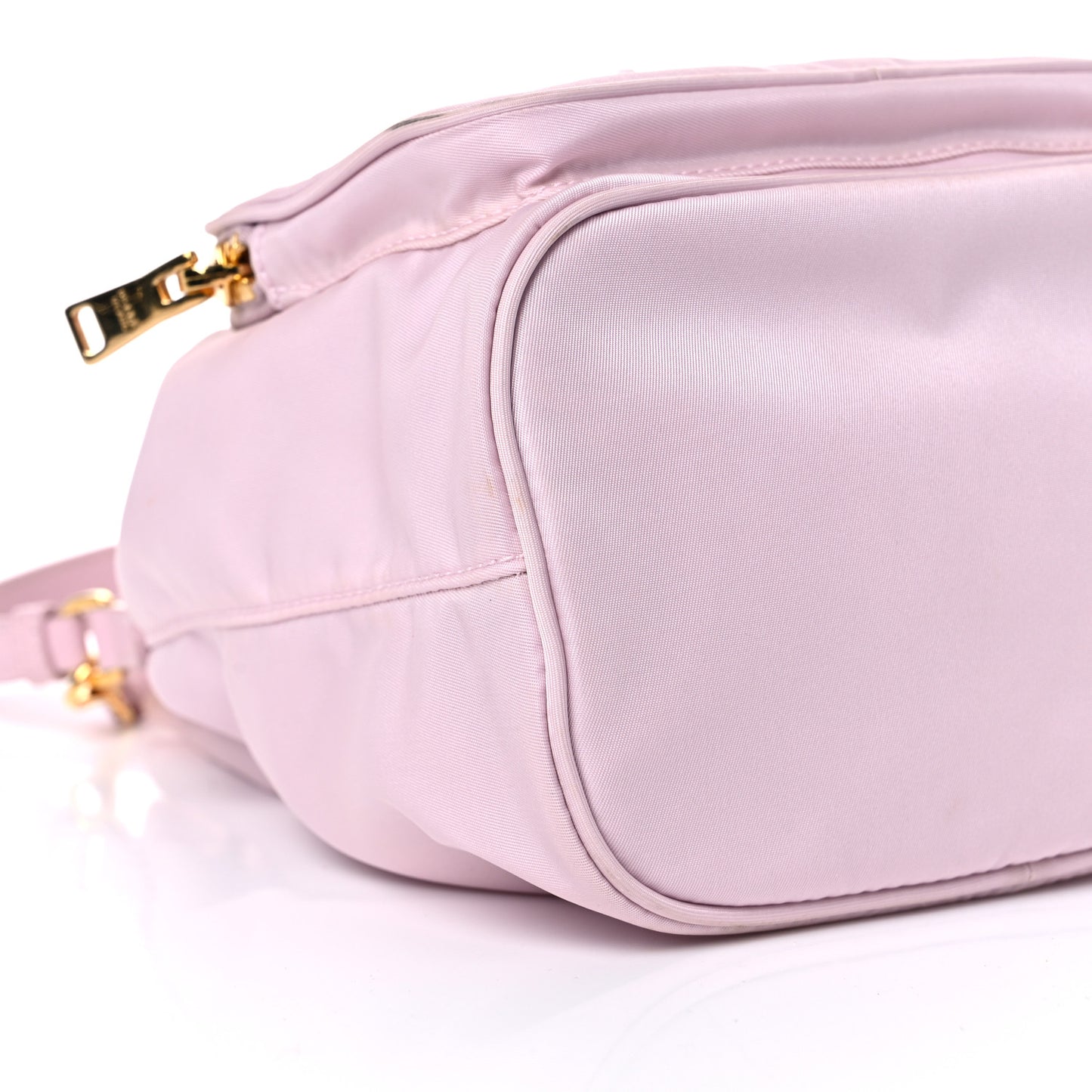 Re-Nylon Saffiano Duet Bucket Crossbody Bag Alabastro