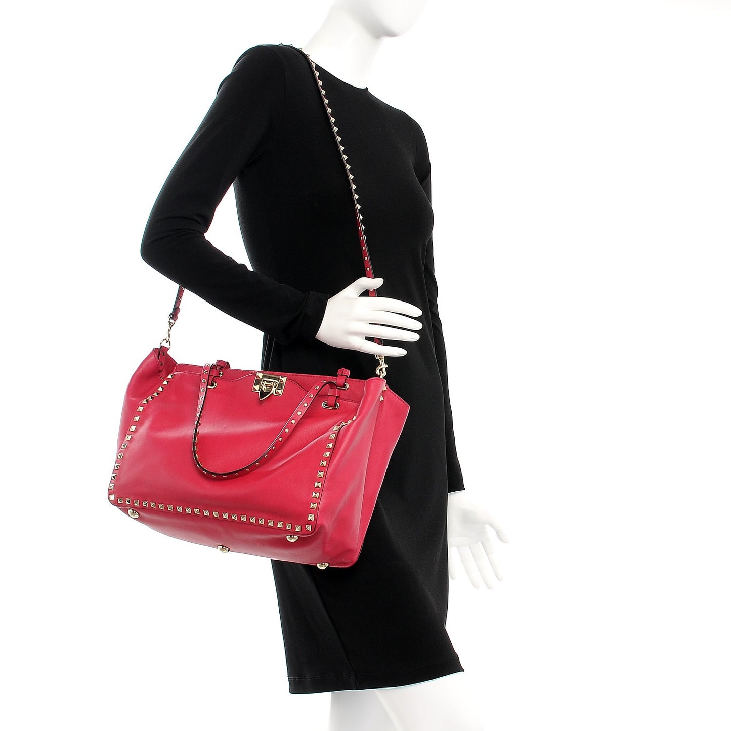 Vitello Medium Rockstud Tote Cyclamin