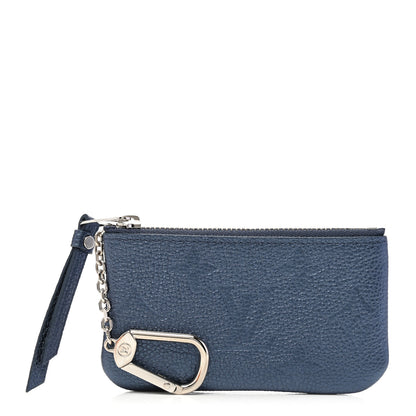 Louis Vuitton Metallic Empreinte Monogram Giant Key Pouch Navy Nacre 1 of 8