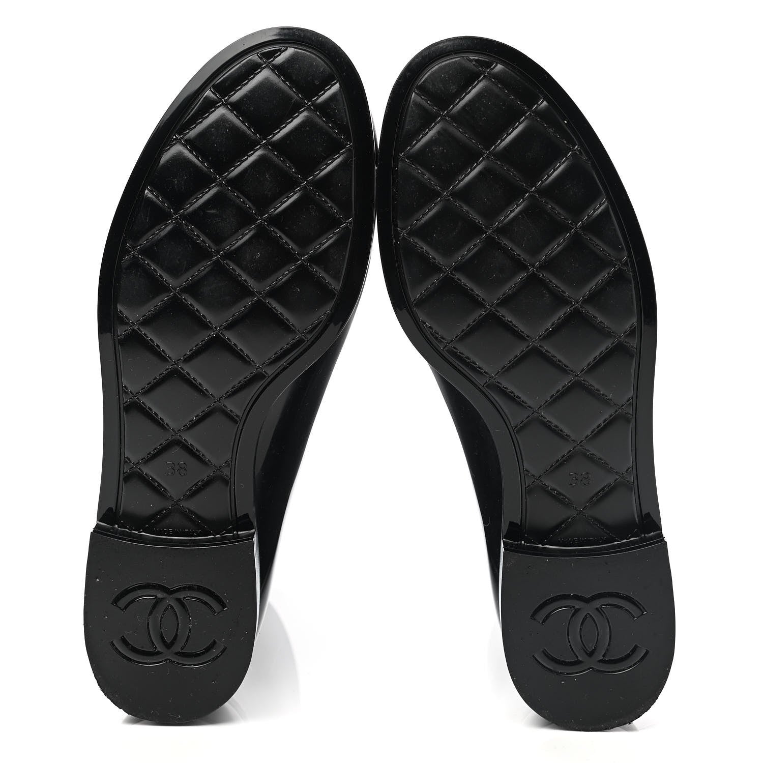 Chanel Rubber Rain Boots 38 Black 5 of 9