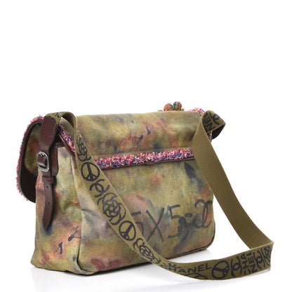 Chanel Washed Toile Large Graffiti On The Pavements Messenger Khaki Multicolor 3 of 8