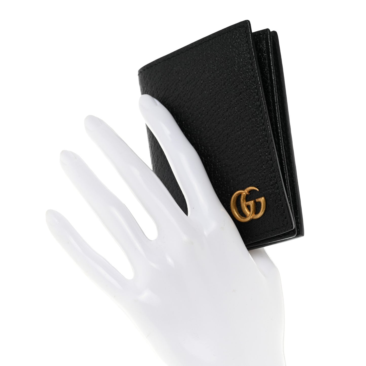 Calfskin Boar Effect GG Marmont Card Case Black