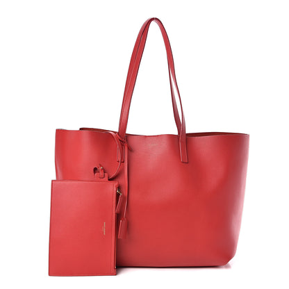 Saint Laurent Calfskin Large Shopping Tote Red 1 of 9