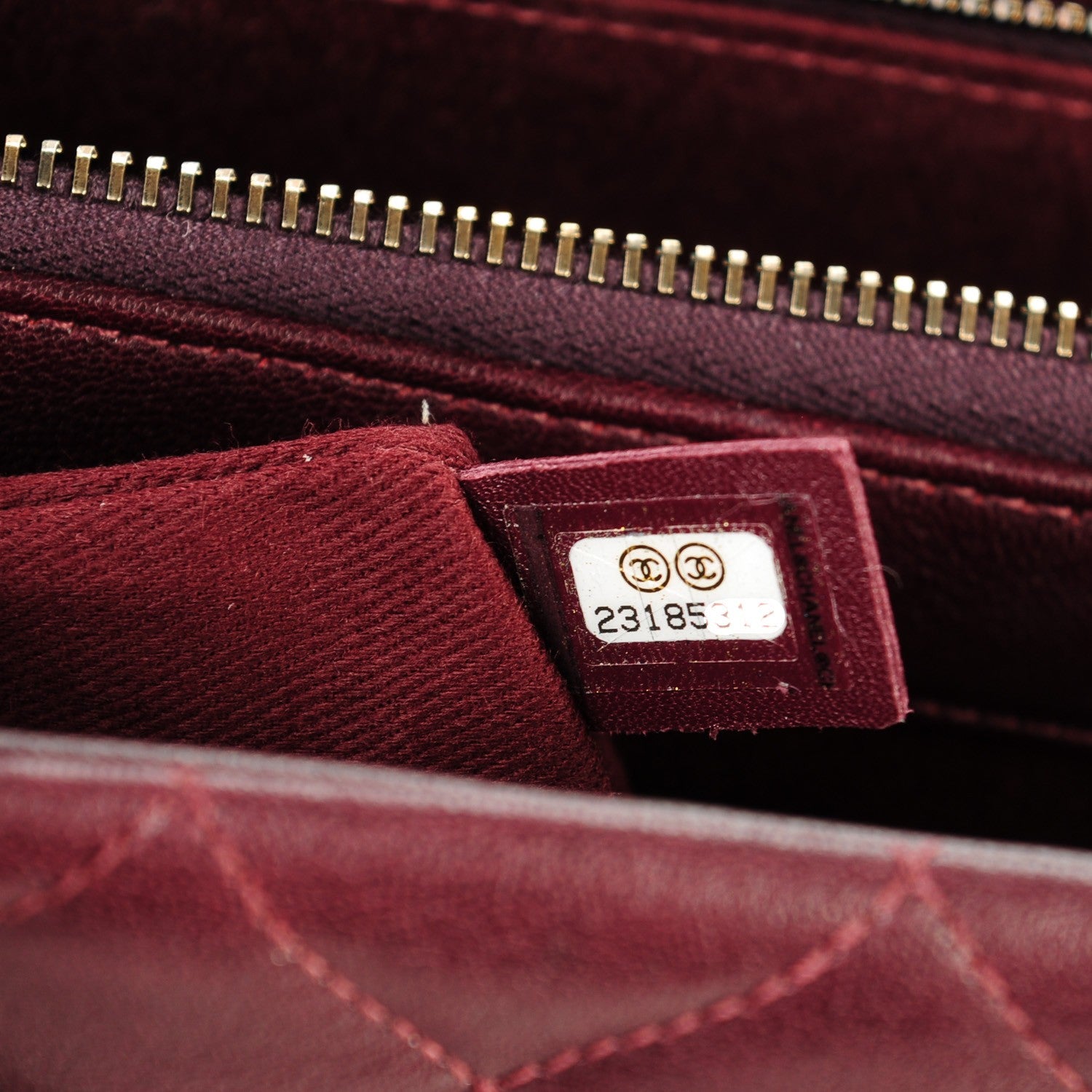 Chanel Shiny Sheepskin Quilted Large Trapezio Flap Dark Burgundy 8 of 8