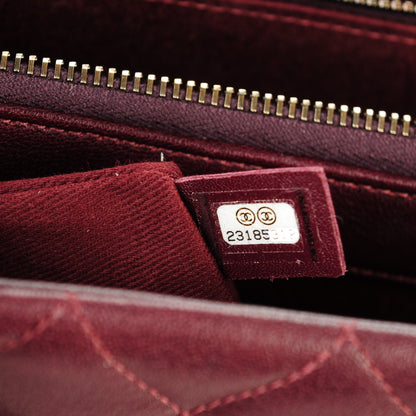 Chanel Shiny Sheepskin Quilted Large Trapezio Flap Dark Burgundy 8 of 8