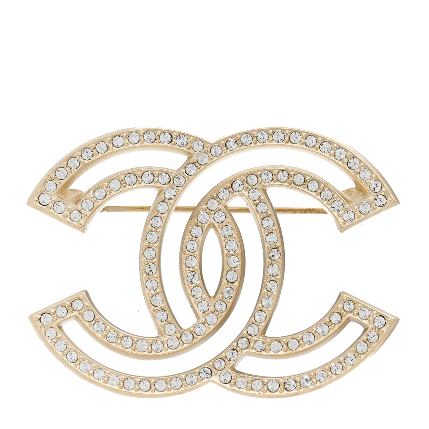 Crystal CC Brooch Light Gold
