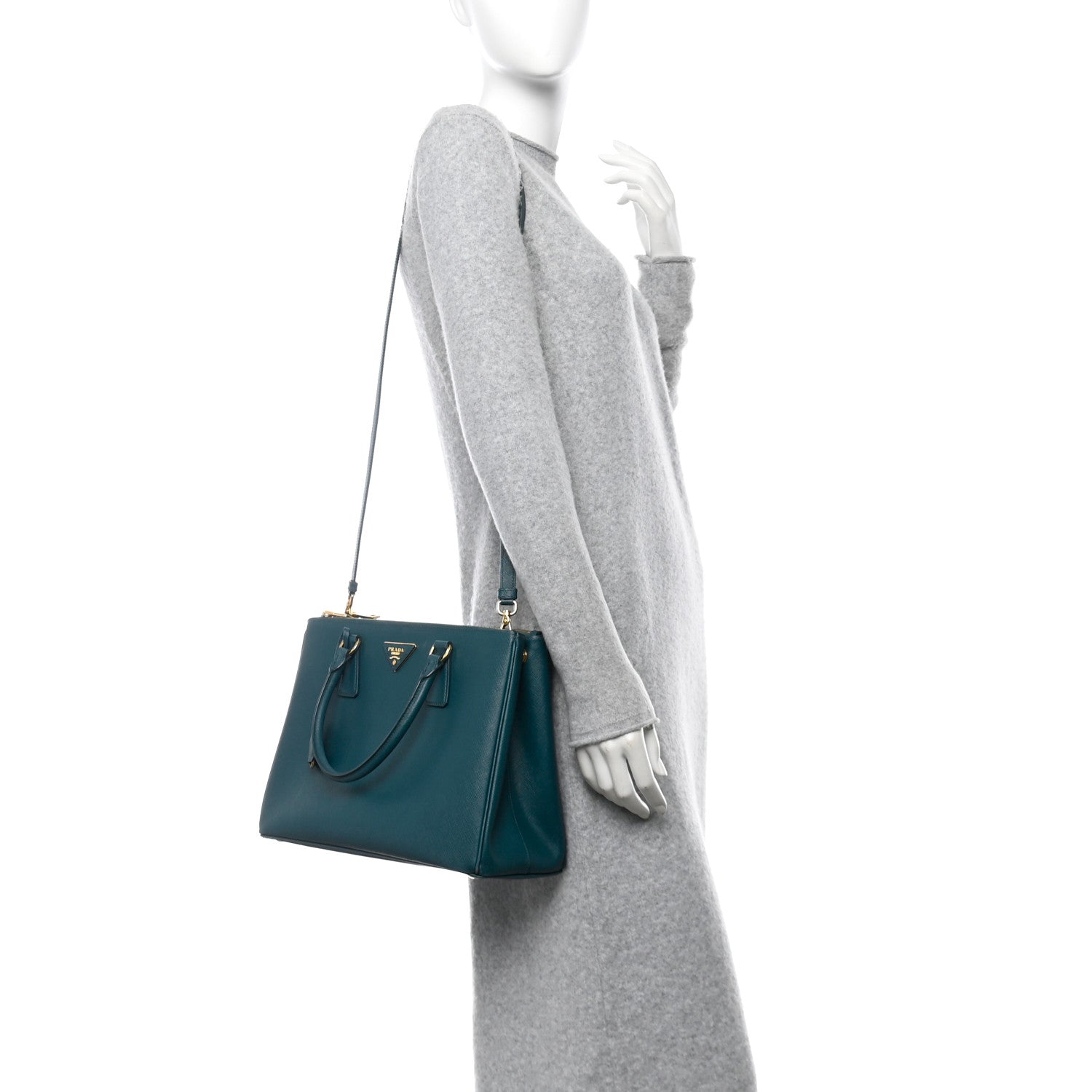 Prada Saffiano Lux Large Galleria Double Zip Tote Ottanio 2 of 12