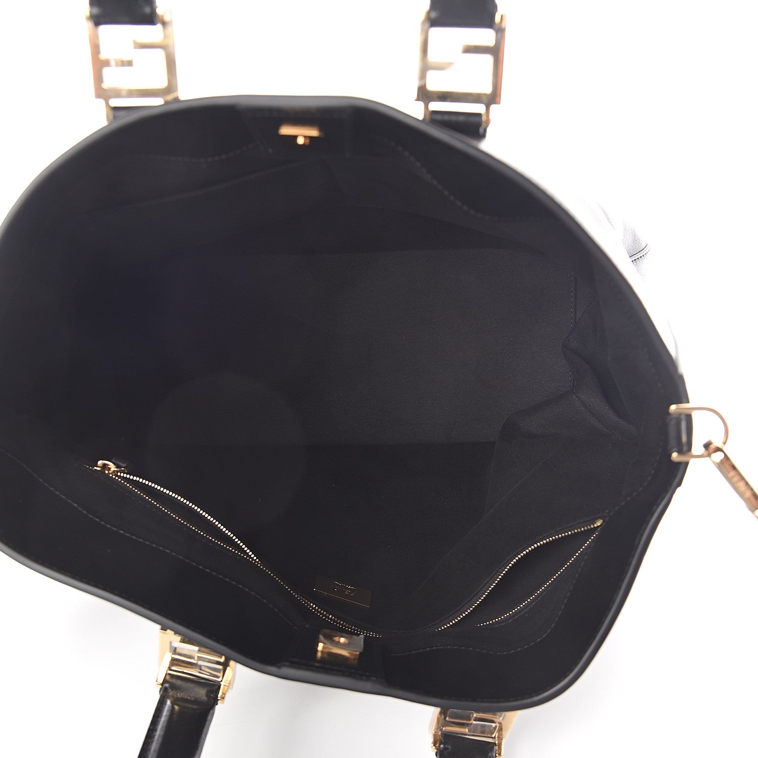 Fendi Vitello Glacier Medium FF Tote Black 4 of 8