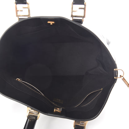 Fendi Vitello Glacier Medium FF Tote Black 4 of 8