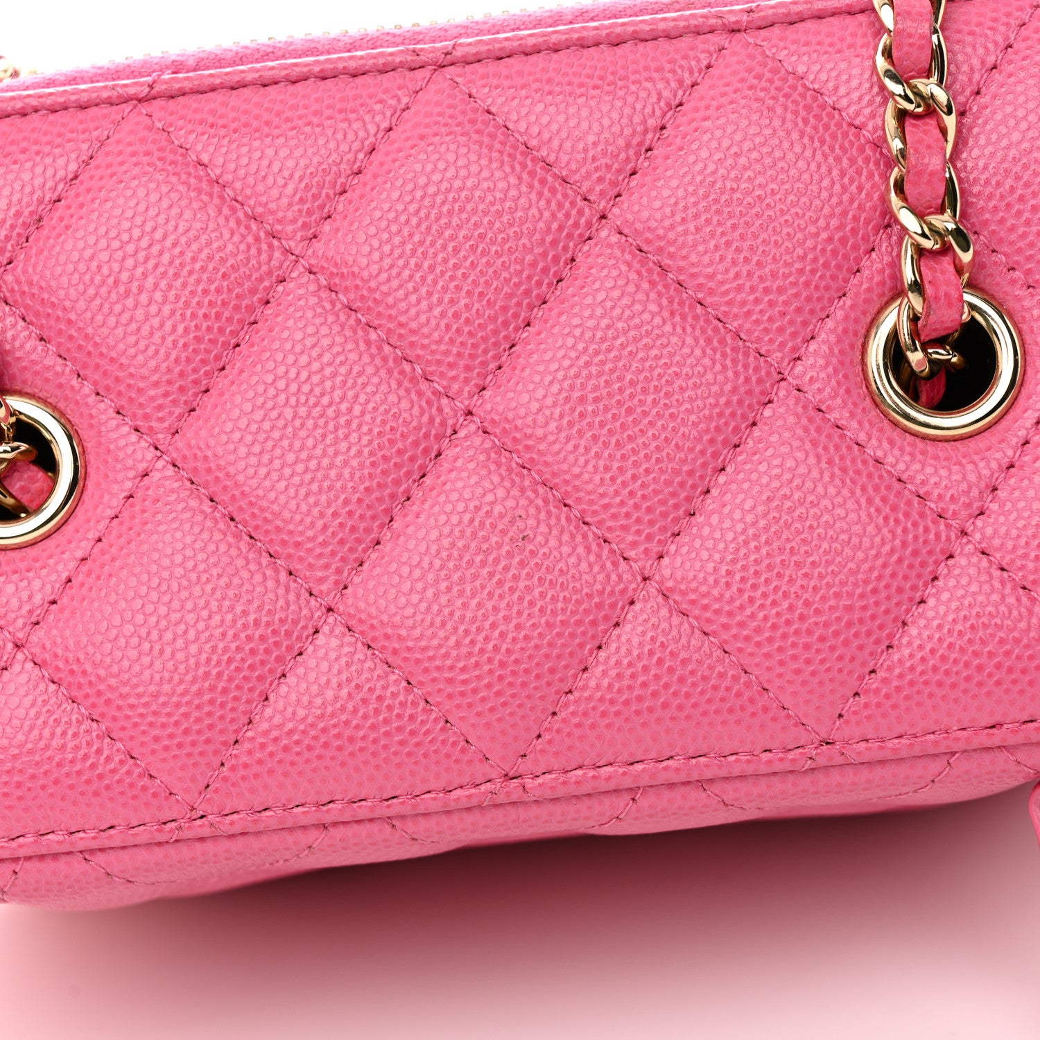 Chanel Caviar Quilted Small Vanity Case With Chain Pink 19 of 20