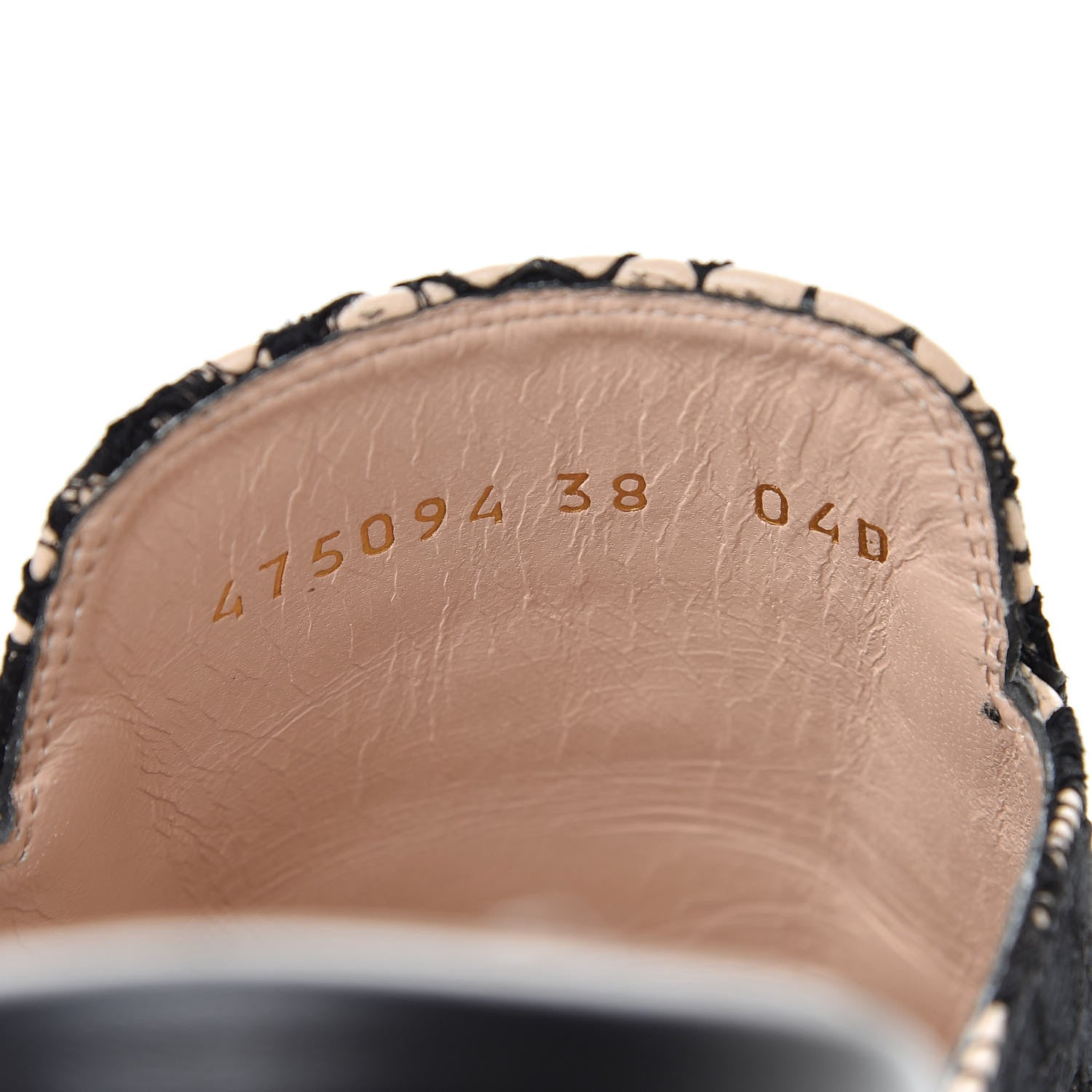 Gucci Lace Malaga Kid Womens Princetown Slippers 36 Black Skin Rose 9 of 10