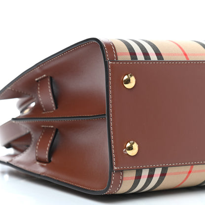 Burberry Calfskin Vintage Check Mini Two Handle Title Bag Archive Beige 7 of 8