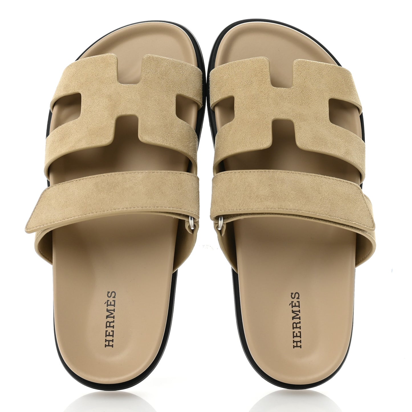 Suede Goatskin Womens Chypre Sandals 36 Beige Lin