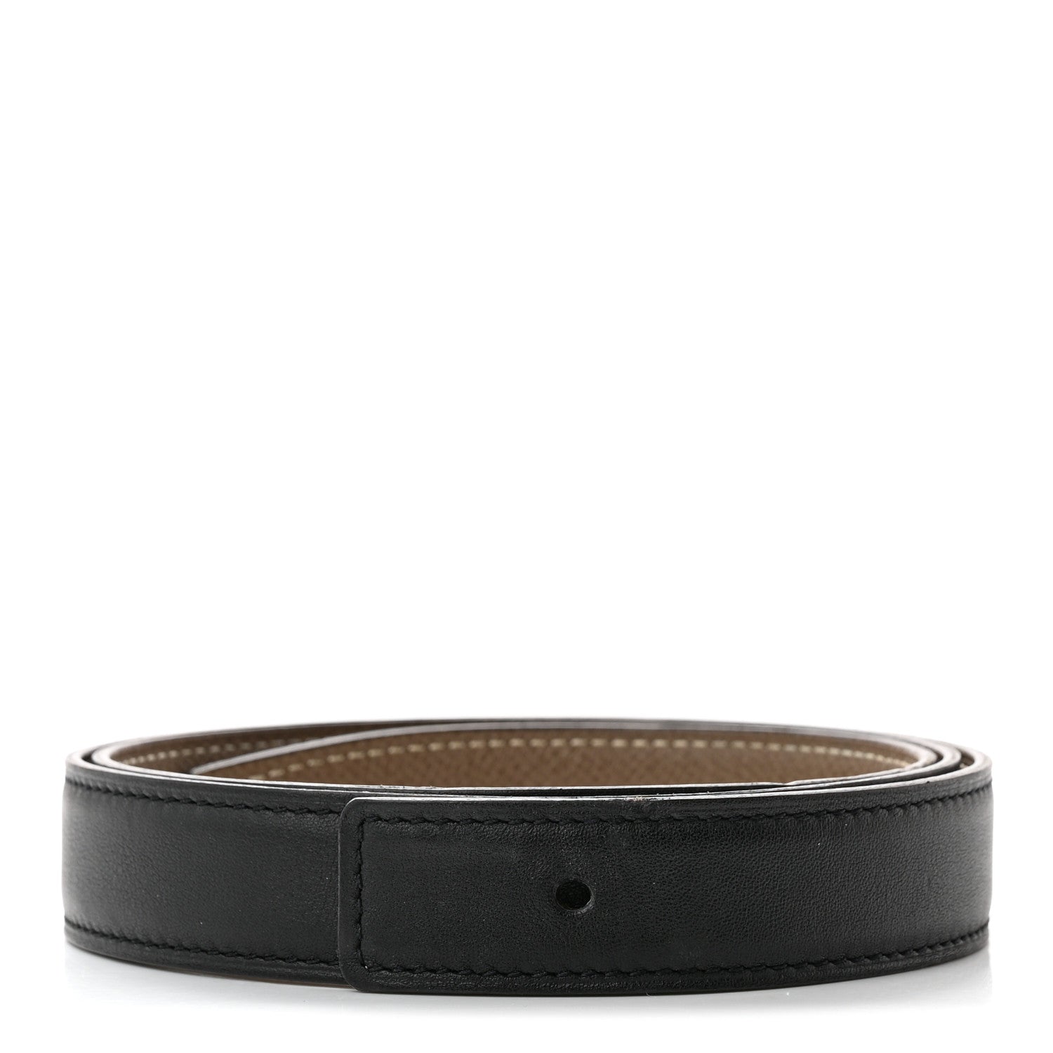 Hermes Swift Epsom 24mm Belt Strap 80 32 Black Etoupe 1 of 6