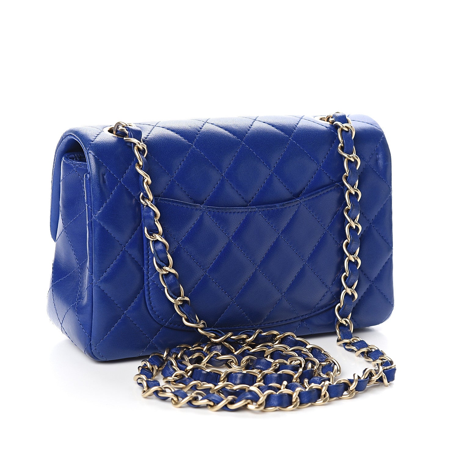 Chanel Lambskin Quilted Mini Rectangular Flap Dark Blue 2 of 10