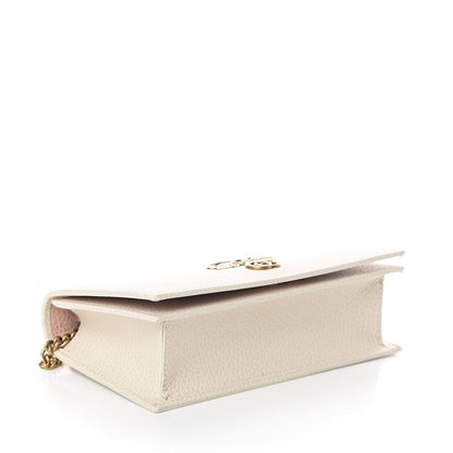 Gucci Calfskin GG Marmont Bow Chain Wallet White 3 of 8