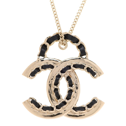 Chanel Lambskin CC Chain Necklace Gold Black 4 of 6