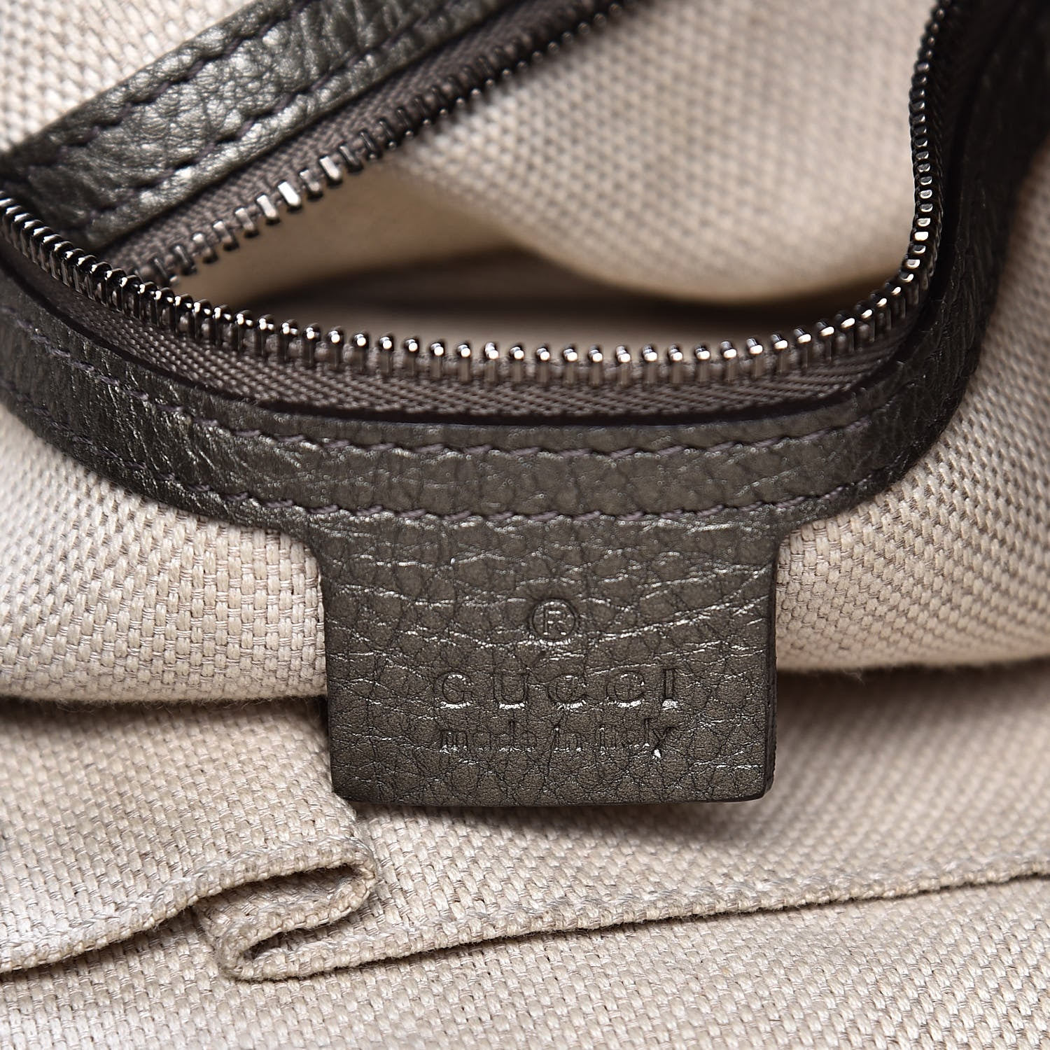Gucci Metallic Pebbled Calfskin Large Soho Shoulder Bag Sasso 6 of 11