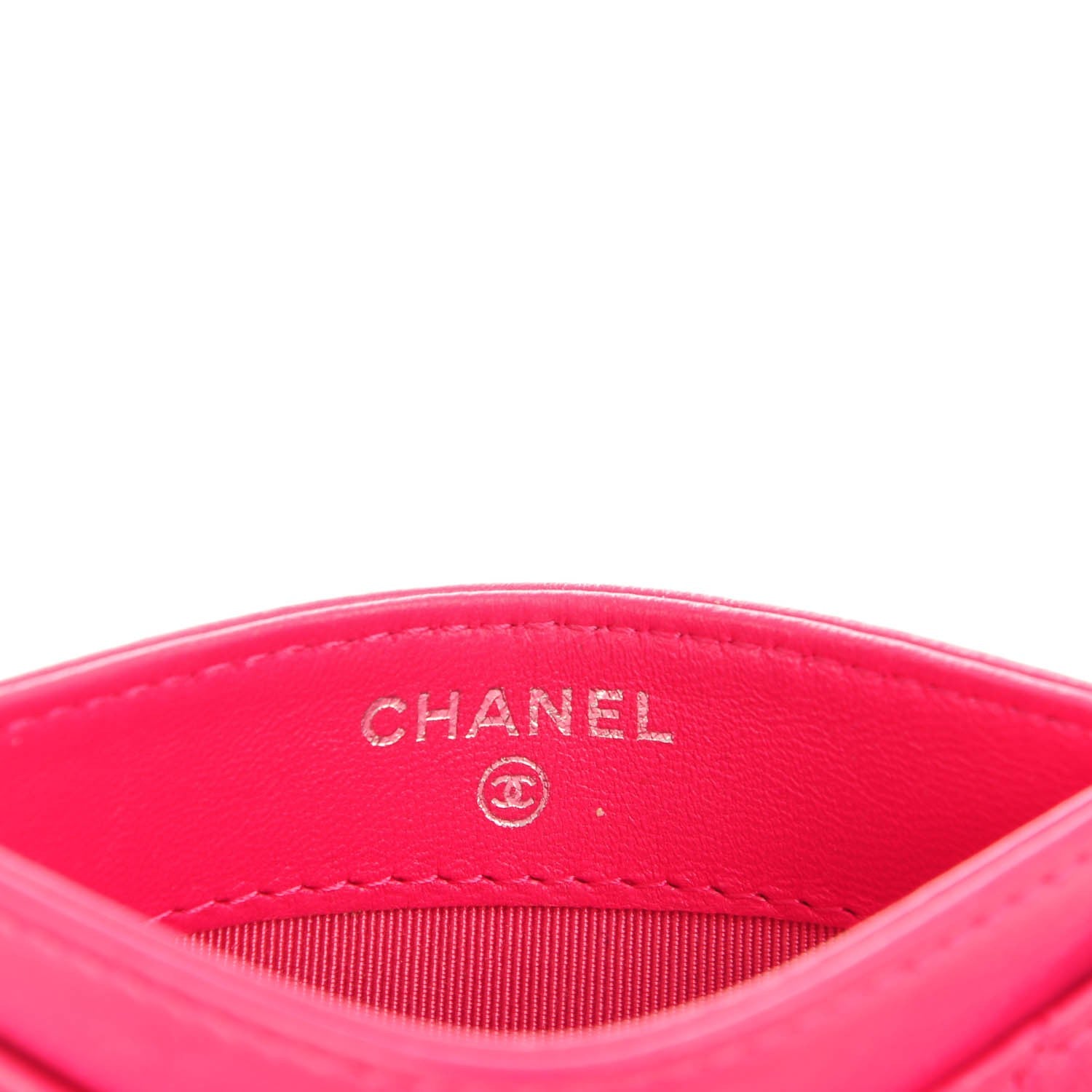 Chanel Lambskin Quilted Card Holder Fuchsia 7 of 9