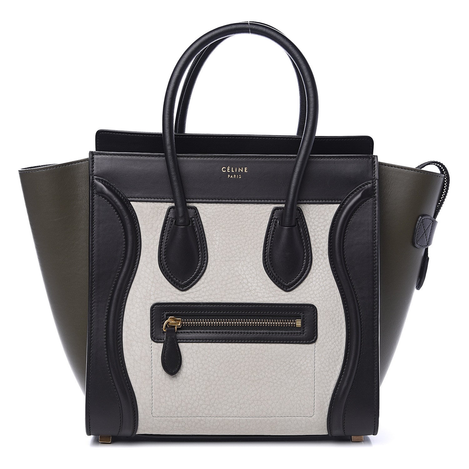 Celine Nubuck Smooth Calfskin Micro Tri-Color Luggage Olive 1 of 11