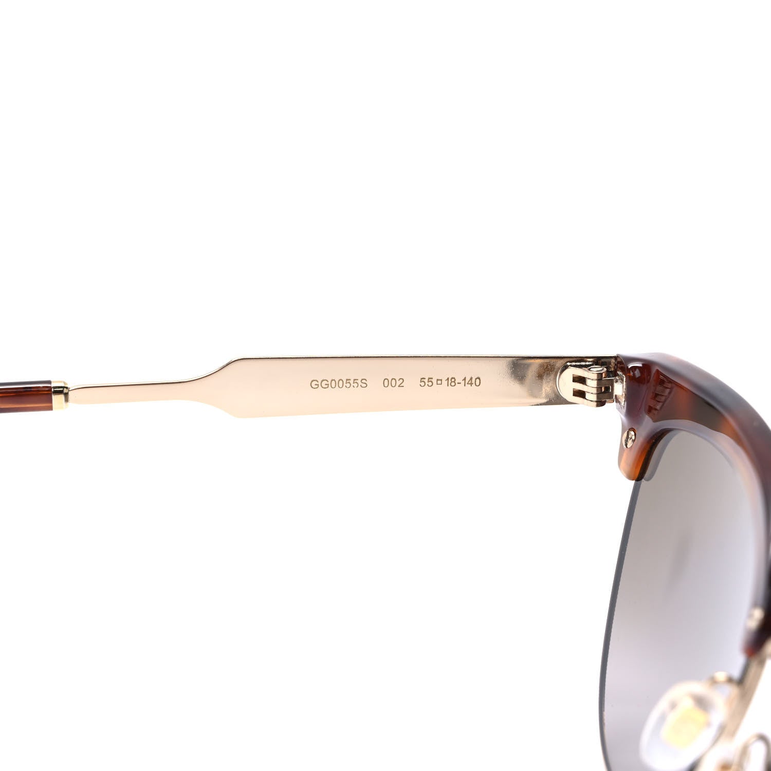 Gucci Acetate Damascato Cat Eye Sunglasses GG0055S Tortoise Gold 7 of 8