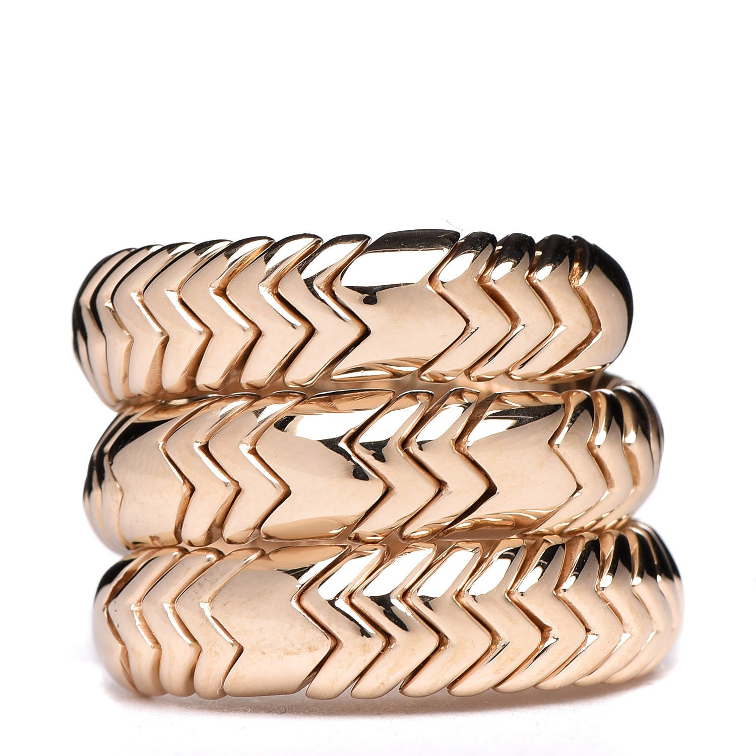 Bulgari BVLGARI 18K Yellow Gold Tubogas Ring 53 6.5 1 of 5