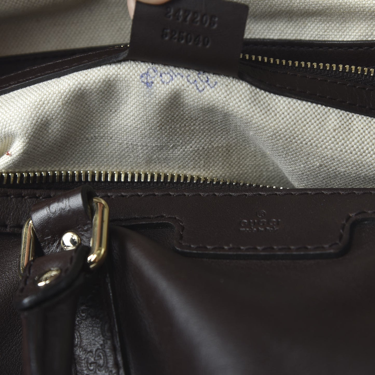 Calfskin Microguccissima Trim Medium Boston Brown