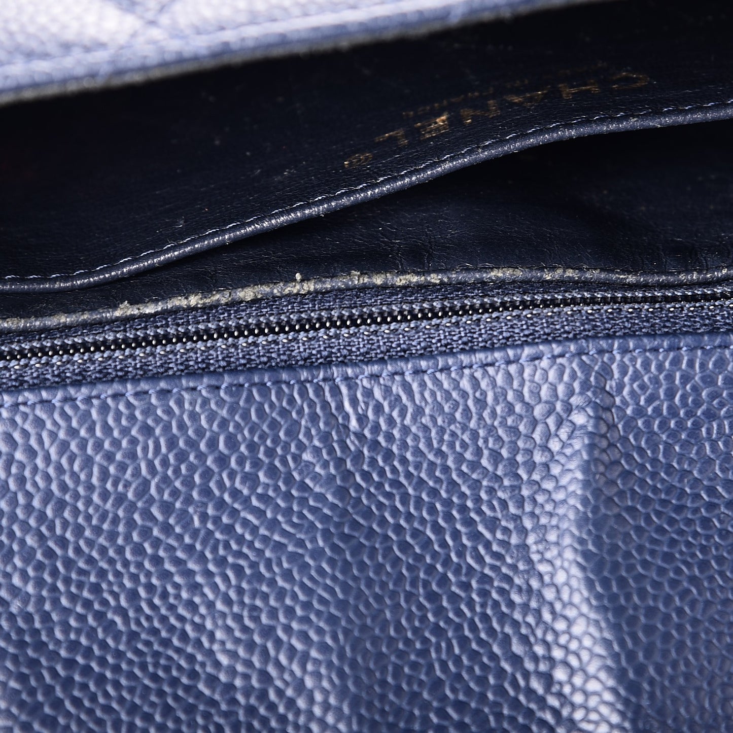 Caviar Jumbo Single Flap Blue